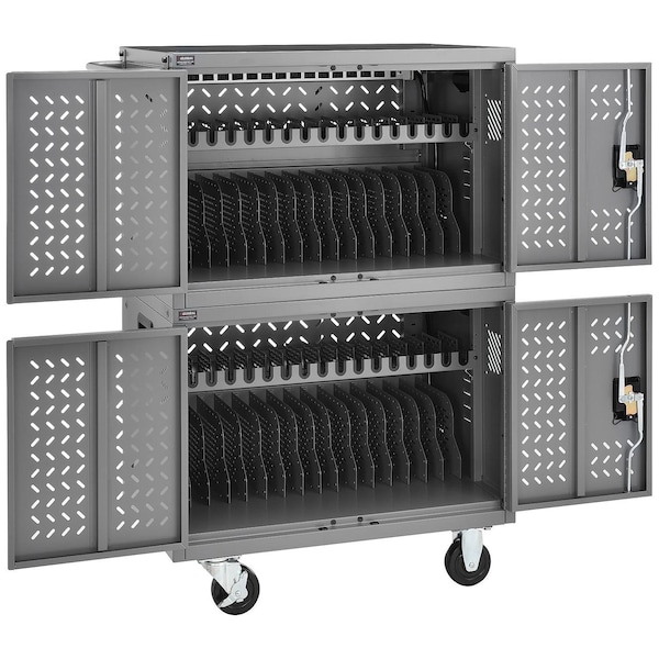 Global Industrial Chromebooks Laptops and iPad Tablets Charging Cart, 32-Device Capacity 670052 - main